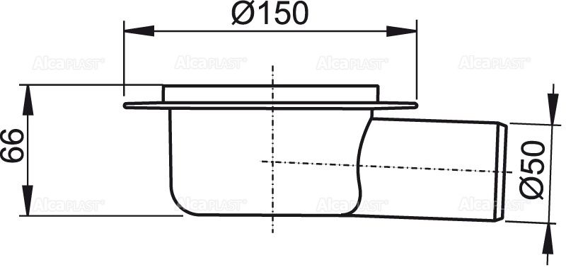 AlcaPLAST APV7000 oldalsó kifolyású padló összefolyó test, 8