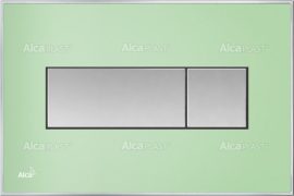 AlcaPLAST M1372 Behelyezhető nyomógombok előtétfalas rendszerekhez, behelyezett színes lappal, Lap: zöld, KIFUTÓ!
