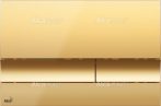   AlcaPLAST M1725 kétöblítéses nyomólap falba építhető tartályhoz, arany színű, 8595580532031