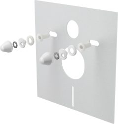 AlcaPLAST  M930 Szigetelő lemez függeszthető WC-hez és bidéhez tartozékokkal és fedéllel (fehér)