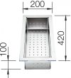   BLANCO mosogató kiegészítő, maradékgyüjtő tál, rozsdamentes, ZEROX mosogatótálcákhoz, 200x420 mm, 219649