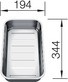   BLANCO mosogató kiegészítő, maradékgyüjtő tál, rozsdamentes, CLASSIC NEO mosogatótálcákhoz, 344x194 mm, 232180