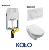   GEBERIT Kombifix Basic befalazható / beépíthető WC Tartály 110.100.00.1 + Delta 20 króm nyomólap + KOLO Fali WC csésze + Basico wc-ülőke / SSA01 szett / AKCIÓ! 