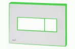   AlcaPLAST M1470-AEZ112, Nyomógomb előtétfalas rendszerekhez színes betéttel (Fehér) és háttérvilágítással (Zöld)
