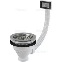 Alca / AlcaDRAIN / AlcaPLAST A38, Rozsdamentes leeresztő 6/4"/Ø115, flexi túlfolyóval, 8594045936292