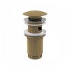   Alca / AlcaDRAIN / AlcaPLAST CLICK/CLACK mosdó leeresztő 5/4", túlfolyóval, fémből, nagy dugóval, GOLD-szálcsiszolt matt,   A392-G-B 8595580571672