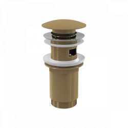 Alca / AlcaDRAIN / AlcaPLAST A392-G-P CLICK/CLACK mosdó leeresztő 5/4", túlfolyóval, fémből, nagy dugóval, GOLD-fényes/gold-fényes,   A392-G-P 8595580571665
