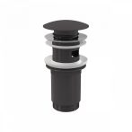  Alca / AlcaDRAIN / AlcaPLAST A392-GM-P CLICK/CLACK mosdó leeresztő 5/4", túlfolyóval, fémből, nagy dugóval, GUN METAL-fényes / GUN-metal / fényes,   A392-GM-P 8595580571689