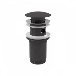 Alca / AlcaDRAIN / AlcaPLAST A392-GM-P CLICK/CLACK mosdó leeresztő 5/4", túlfolyóval, fémből, nagy dugóval, GUN METAL-fényes / GUN-metal / fényes,   A392-GM-P 8595580571689