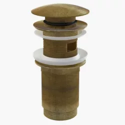 Alca / AlcaDRAIN / AlcaPLAST A392ANTIC, Mosdó leeresztő CLICK/CLACK 5/4"-es fém, túlfolyóval, nagy dugóval, bronz-antik, 8595580539689