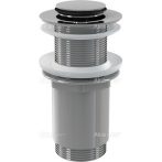   Alca / AlcaDRAIN / AlcaPLAST A394, Mosdó lefolyó click/clack 5/4"-es fém, kis dugóval, túlfolyó nélküli mosdókhoz (műanyag és üveg mosdóhoz), 8595580500337