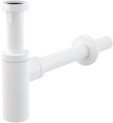 Alca / AlcaDRAIN / AlcaPLAST A400B DESIGN mosdószifon, DN32 fém, kerek, fehér/ 8595580567330