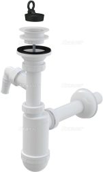Alca / AlcaDRAIN / AlcaPLAST A420P Mosdó szifon Ø32 rozsdamentes leeresztővel és csatlakozóval Ø63, 8594045938166