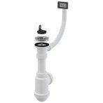   Alca / AlcaDRAIN / AlcaPLAST A444-DN50/40 Ø50/40, Szifon rozsdamentes leeresztővel, flexi túlfolyóval Ø70, 8594045937756