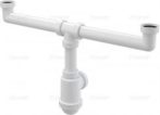   Alca / AlcaDRAIN / AlcaPLAST A448-DN50/40 Ø50/40, Két medencés mosogatához, szifon leeresztő nélkül 6/4" menettel, 8594045937831