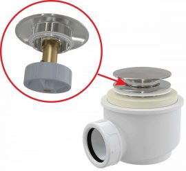 Alca / AlcaDRAIN / AlcaPLAST  A465C-50 CLICK/CLACK lefolyó készlet, fém,  A465C-50 8595580567132