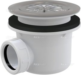 Alca / AlcaDRAIN / AlcaPLAST A48 Zuhanytálca szifon rozsdamentes ráccsal, Ø90 mm-es leeresztő nyílással, túlfolyó nélküli zuhanytálcákhoz, 8594045930603