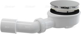 Alca / AlcaDRAIN / AlcaPLAST  A492CR Lefolyószett vastag falú tálcákhoz, króm, Ø90 mm-es leeresztő nyílással, túlfolyó nélküli zuhanytálcákhoz, csökkentett szerkezeti magasság 65 mm, 8595580528126