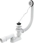   Alca / AlcaDRAIN / AlcaPLAST A502 Kádszifon lánctartószemes – fehér (hossz 570mm), 8594045937862