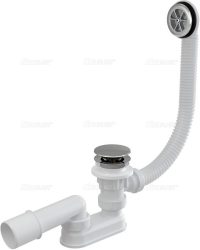 Alca / AlcaDRAIN / AlcaPLAST A505CRM-100 Click/clack kádszifon készlet króm, (hossz 1000mm), 8595580541088