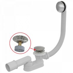 Alca / AlcaDRAIN / AlcaPLAST A507CKM CLICK/CLACK kádszifon készlet, fém,   A507CKM-100 8595580562601