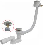   Alca / AlcaDRAIN / AlcaPLAST A509CKM CLICK/CLACK kádszifon, feltöltős túlfolyóval vastag falú kádakhoz, króm,   A509CKM 8595580567088