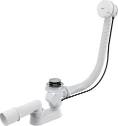 Alca / AlcaDRAIN / AlcaPLAST A51B-120 Automata kádszifon készlet fehér (hossz 1200mm), tekerő vezérlésű, 8595580500948