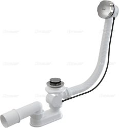 Alca / AlcaDRAIN / AlcaPLAST A55K-80 Automata kádszifon / kád le- és túlfolyó készlet, fém, (hossz 800 mm), 8595580513740