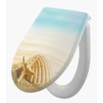   Alca / AlcaDRAIN / AlcaPLAST A604 SHELL, kagylós / kagyló mintás, WC-ülőke univerzális SOFTCLOSE / fékes / lecsapódásgátlós, Duroplast, 8595580541545