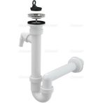   Alca / AlcaDRAIN / AlcaPLAST A810-DN40 Ø40, Csőszifon 6/4" menettel, mosógépcsatlakozóval, leeresztővel Ø70, 8594045937299