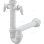   Alca / AlcaDRAIN / AlcaPLAST A82-DN50 Ø50, Csőszifon 6/4" menettel és 2 csatlakozóval, 8594045935196