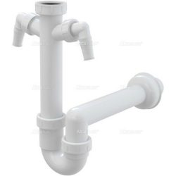 Alca / AlcaDRAIN / AlcaPLAST A82-DN50 Ø50, Csőszifon 6/4" menettel és 2 csatlakozóval, 8594045935196