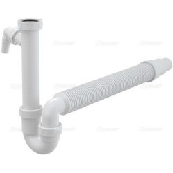 Alca / AlcaDRAIN / AlcaPLAST A83-DN50/40 Ø50/40, Csőszifon 6/4" menettel, csatlakozóval és flexi csővel, 8594045935486