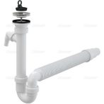   Alca / AlcaDRAIN / AlcaPLAST A830-DN50/40 Ø50/40, Csőszifon 6/4" menettel, csatlakozóval, flexi csővel, leeresztővel Ø70, 8594045937435