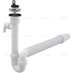 Alca / AlcaDRAIN / AlcaPLAST A830-DN50/40 Ø50/40, Csőszifon 6/4" menettel, csatlakozóval, flexi csővel, leeresztővel Ø70, 8594045937435