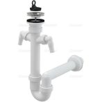   Alca / AlcaDRAIN / AlcaPLAST A840-DN50/40 Ø50/40, Csőszifon 6/4" menettel, 2 csatlakozóval, flexi csővel, leeresztővel Ø70, 8594045937442