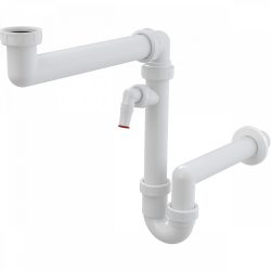 Alca / AlcaDRAIN / AlcaPLAST A872P Helytakarékos csőszifon 6/4" hollandi anyával és csatlakozóval,   A872P 8595580503420
