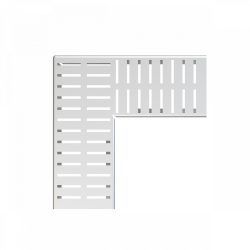 Alca / AlcaDRAIN / AlcaPLAST ADZ-R322R 8595580555009	Sarok drén folyóka rács 100 mm, rozsdamentes acél