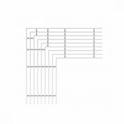 Alca / AlcaDRAIN / AlcaPLAST ADZ-R324R 8595580555474	Sarok drén folyóka rács 100 mm, rozsdamentes acél
