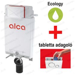 Alca / AlcaDRAIN / AlcaPLAST AM100/1000E (A100/1000E) ALCAMODUL falba építhető / beépíthető / falsík alatti / befalazható WC tartály tégla falhoz, fali WC-hez – ECOLOGY / víztakarékos + ajándék WC tabletta adagoló