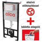   Alca / AlcaDRAIN / AlcaPLAST AM101/1120 Sádromodul szagelszíváshoz előkészített falba építhető / beépíthető / falsík alatti WC tartály könnyűszerkezetes / gipszkarton falhoz / szerelőkerettel / keretes, új modell