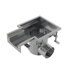 Alca / AlcaDRAIN / AlcaPLAST Ipari rozsdamentes végzáró rácsos lefolyó, 250×250-135, AISI 316L, APR6-1321-135-P