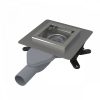   Alca / AlcaDRAIN / AlcaPLAST APV110 8595580555160	Rozsdamentes padlóösszefolyó extra-alacsony 130×130 mm vízszintes, rács nélkül, vizes bűzzár