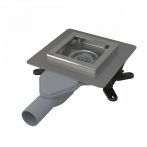   Alca / AlcaDRAIN / AlcaPLAST APV110 8595580555160	Rozsdamentes padlóösszefolyó extra-alacsony 130×130 mm vízszintes, rács nélkül, vizes bűzzár