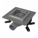   Alca / AlcaDRAIN / AlcaPLAST APV120 8595580555146 Rozsdamentes padlóösszefolyó alacsony 130×130 mm vízszintes, rács nélkül, vizes bűzzár