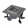   Alca / AlcaDRAIN / AlcaPLAST APV130 8595580555177 Rozsdamentes padlóösszefolyó 130×130 mm vízszintes, rács nélkül, vizes bűzzár