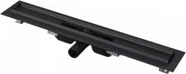 Alca / AlcaDRAIN / AlcaPLAST APZ101BLACK LOW Zuhanyfolyóka peremmel perforált rácsokhoz, fekete-matt/fekete-matt/black,  APZ101BLACK-850 8595580511357