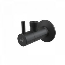 Alca / AlcaDRAIN / AlcaPLAST  ARV003-BLACK Sarokszelep szűrővel 1/2"×1/2", fekete-matt / fekete-matt,  ARV003-BLACK 8595580566456