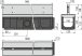 Alca / AlcaDRAIN / AlcaPLAST  AVZ101-R123 Szimmetrikus kültéri résfolyóka 100 mm, horganyzott acélból,  AVZ101-R123 8595580559670