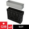   Alca / AlcaDRAIN / AlcaPLAST  AVZ101R-R121R Asszimetrikus kültéri résfolyóka revíziós résszel 100 mm, horganyzott acélból,  AVZ101R-R121R 8595580549855
